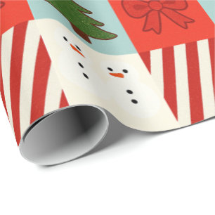 Retro-Weihnachts-Patchwork-Geschenkpapier Geschenkpapier