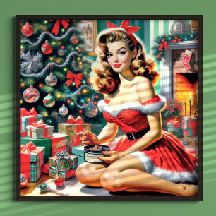 Retro-Weihnachts-Pin-Up Poster