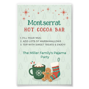 Retro-Weihnachts-Pyjama-Party-Hot-Cocoa-Bar-Schild Fotodruck