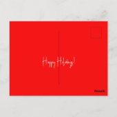 Retro Weihnachts Rote Typografie Burlap Postcard Postkarte (Rückseite)