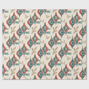 Retro-Weihnachts-Schmuck-Jubiläum Geschenkpapier