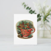 Retro Weihnachts-Tasse Stillleben Postkarte (Stehend Vorderseite)