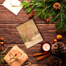 Retro Weihnachts-Typografie Postkarte