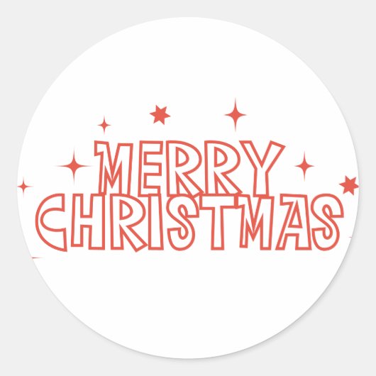 Retro-Weihnachts-Typografie Runder Aufkleber (Vorderseite)