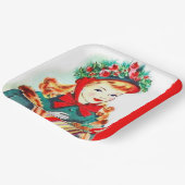 Retro Weihnachts Weihnachtsfest Dame Party Serviet Pappteller (Gewinkelt)