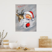Retro Weihnachts Weihnachtsgebäck Weihnachtsmann R Poster (Küche)