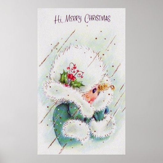 Retro Weihnachts-Weihnachtsgeschenk Poster (Vorne)