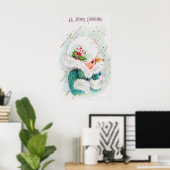 Retro Weihnachts-Weihnachtsgeschenk Poster (Heimbüro)