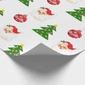Retro Weihnachts-Weihnachtsmann-Musterpapier Geschenkpapier (Ecke)