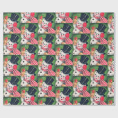 Retro Weihnachts-Weihnachtsschneemann-Party Geschenkpapier (Flach)