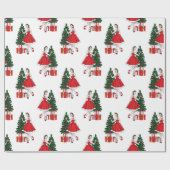 Retro Weihnachts-Wrapping Paper Geschenkpapier (Flach)