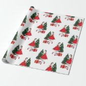 Retro Weihnachts-Wrapping Paper Geschenkpapier (Ungerollt)
