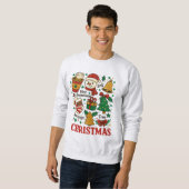 Retro-Weihnachts-Xmas-Doodle Sweatshirt (Vorne ganz)