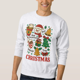 Retro-Weihnachts-Xmas-Doodle Sweatshirt