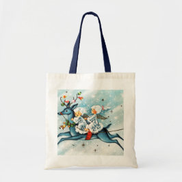 Retro WeihnachtsAngeln Tragetasche