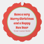 Retro WeihnachtsAngels hinzufügen Text Ornament Karte (Rückseite)