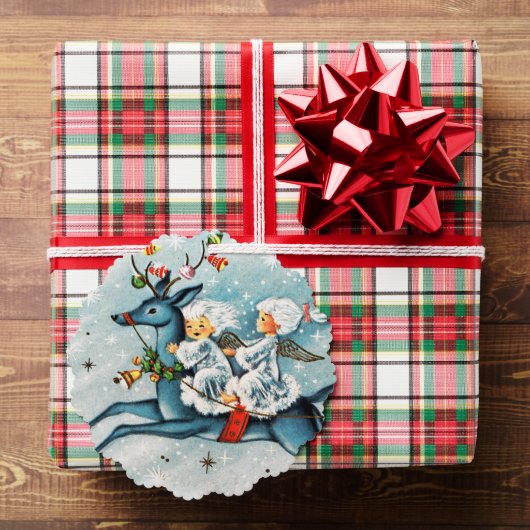 Retro WeihnachtsAngels hinzufügen Text Ornament Karte (Insitu (Geschenk))