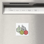 Retro Weihnachtsbälle T - Shirt und Geschenke Magnet (In Situ (Geschirrspüler))