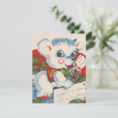 Retro-Weihnachtsbär Feiertagskarte (Stehend Vorderseite)