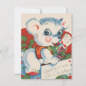 Retro-Weihnachtsbär Feiertagskarte (Vorderseite)