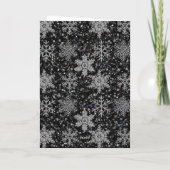 Retro Weihnachtsbär Mitternachtsschneewelt Karte (Rückseite)