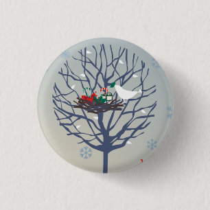 Retro-Weihnachtsbaum Button