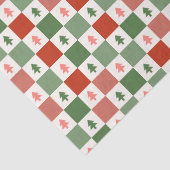 Retro Weihnachtsbaum Checkerboard Holiday Pattern Seidenpapier (Detail)