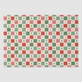 Retro Weihnachtsbaum Checkerboard Holiday Pattern Seidenpapier (Vorderseite)