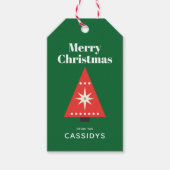 Retro Weihnachtsbaum Custom Geschenkanhänger (Vorderseite)