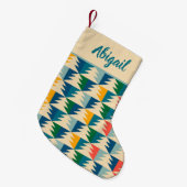 Retro Weihnachtsbaum Custom Kleiner Weihnachtsstrumpf (Vorderansicht (hängend))