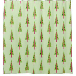Retro Weihnachtsbaum-Duschvorhang Duschvorhang