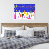 Retro Weihnachtsbaum Farm Gestrichen Canvas Print Leinwanddruck (Insitu (Schlafzimmer))