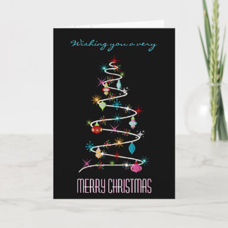 Retro-Weihnachtsbaum Feiertagskarte