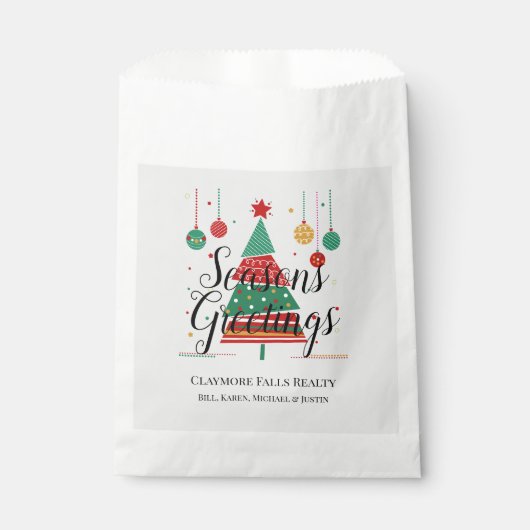 Retro Weihnachtsbaum individuell anpassbar Geschenktütchen (Vorderseite)