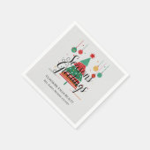 Retro Weihnachtsbaum individuell anpassbar Serviette (Ecke)