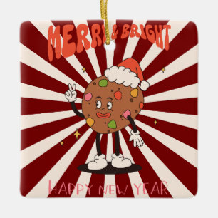 Retro-Weihnachtsbaum-Keks-Ornament Keramikornament