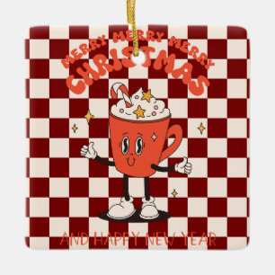 Retro-Weihnachtsbaum-Keks-Ornament Keramikornament