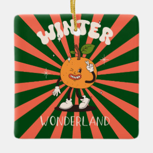 Retro-Weihnachtsbaum-Keks-Ornament Keramikornament