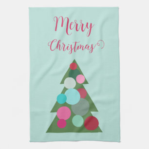 Retro-Weihnachtsbaum-Küchenhandtuch Geschirrtuch