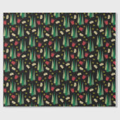 Retro-Weihnachtsbaum-Muster Geschenkpapier (Flach)