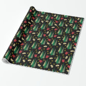 Retro-Weihnachtsbaum-Muster Geschenkpapier (Ungerollt)