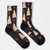 Retro Weihnachtsbaum Muster Nahtlose Wiederholung Socken (Rechts)