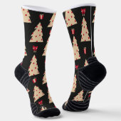 Retro Weihnachtsbaum Muster Nahtlose Wiederholung Socken (Gewinkelt)