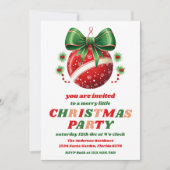 Retro-Weihnachtsbaum-Ornamente, editierbare Party Einladung (Vorderseite)