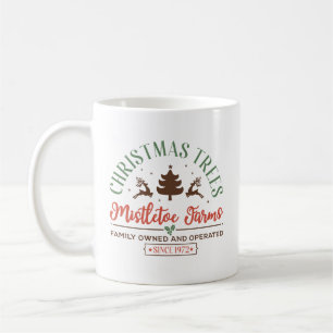 Retro-Weihnachtsbaum-Plakat Kaffeetasse
