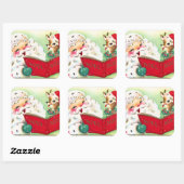 Retro Weihnachtsbaum Quadratischer Aufkleber (Blatt)