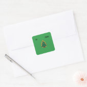 Retro-Weihnachtsbaum Quadratischer Aufkleber (Umschlag)
