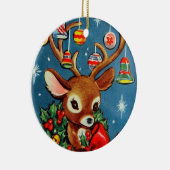 Retro-Weihnachtsbaum-Rentier hinzufügen Stimmung Keramik Ornament (Rechts)