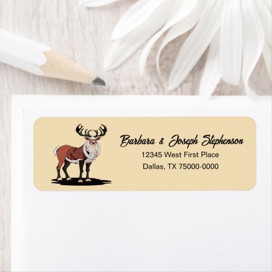 Retro Weihnachtsbaum-Rücksendeadresse (Insitu)