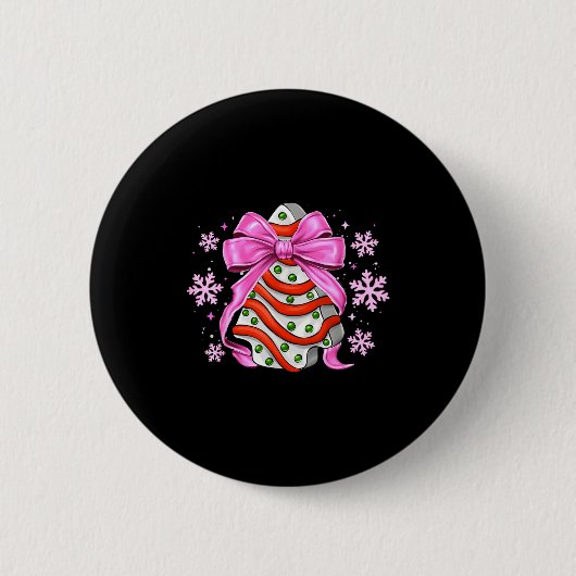 Retro-Weihnachtsbaum-Torte Debbie Coquette Frauen Button (Vorderseite)
